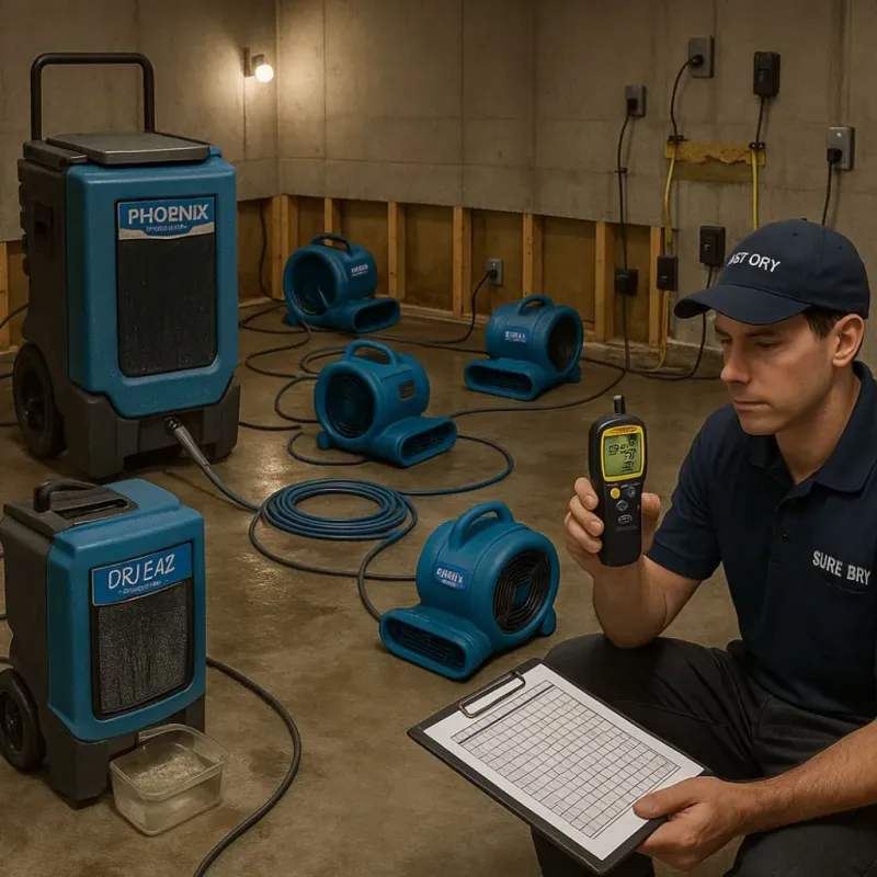 Structural Drying and Dehumidification process in Warrick County, IN
